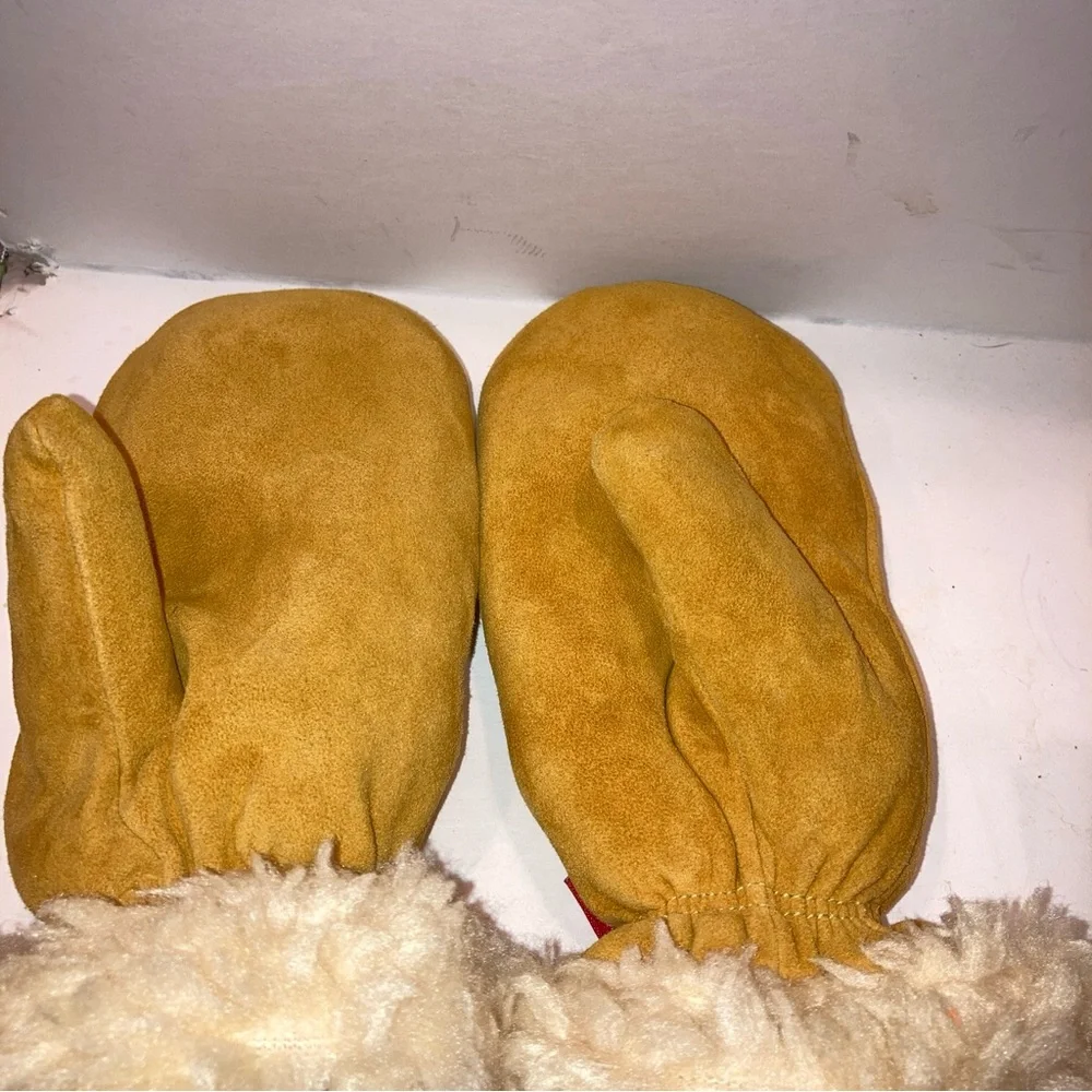 Kinko Kids DEERSKIN Suede Sheepskin Lined BRAND NEW UNISEX Mittens for Kids